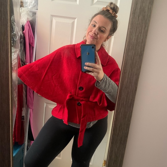 Coat Couture Jackets & Blazers - NWOT / Cape Coat / Red / 45% Wool